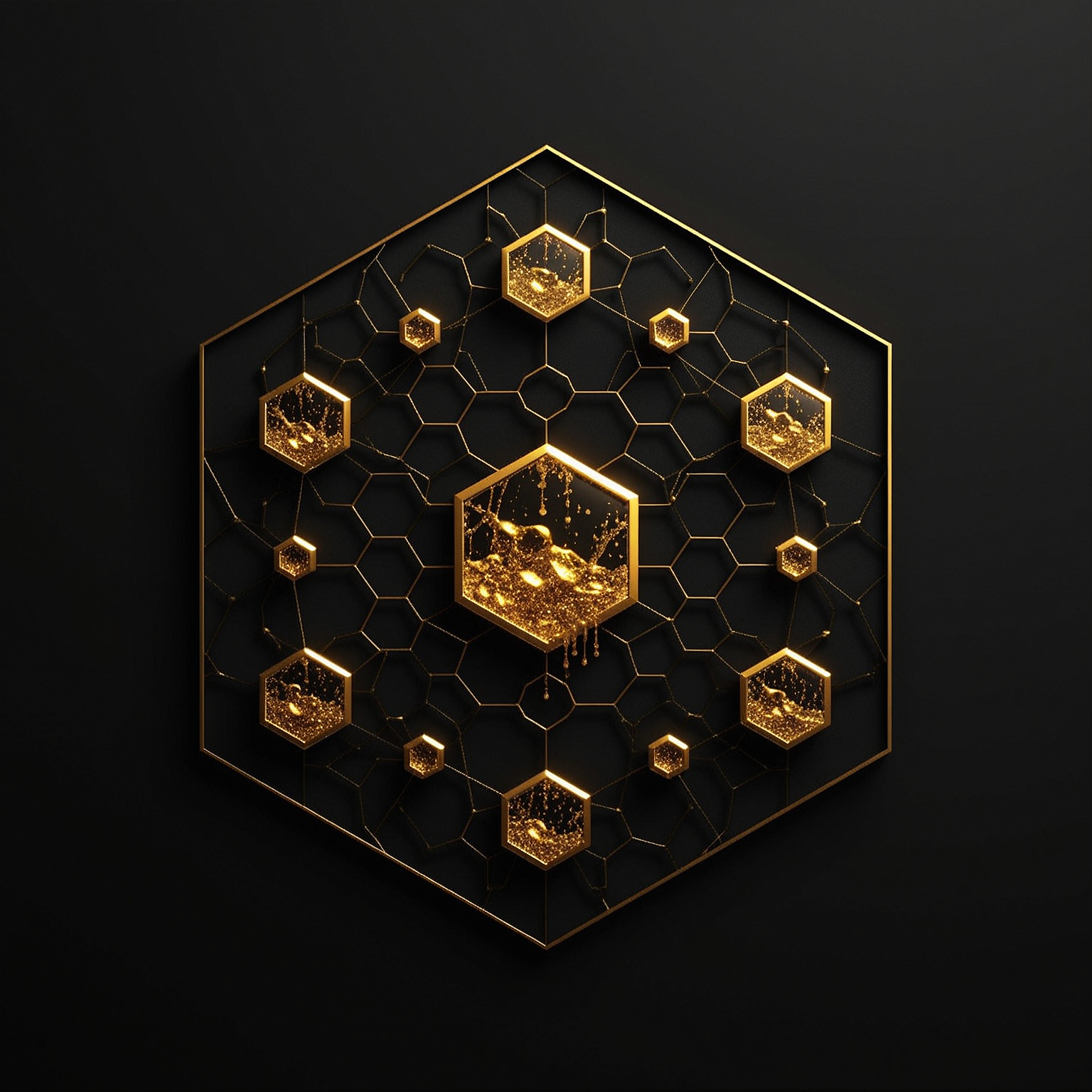 Build NFT — 金色六边形蜂窝网格